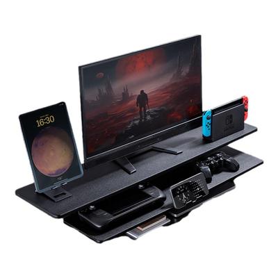 日本SANWA双层电脑显示器增高架抬高支架桌面多功能整理架双层置物架收纳架带手机支架人体工学笔记本增高架