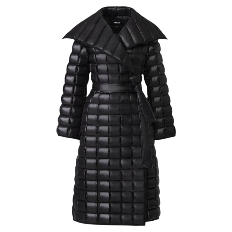 【早秋新品】MACKAGE女士 DIVA长款沙漏羽绒服浴袍式收腰系带大衣