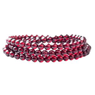 正品天然酒红石榴石手链女项链手串水晶饰品配件牛年本命年9A散珠