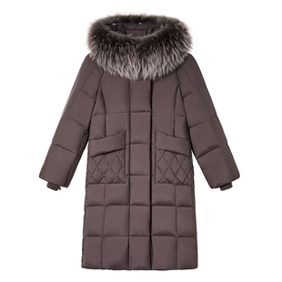 雪中飞妈妈羽绒服女大毛领时尚年轻2025年大码加厚保暖白鸭绒冬装