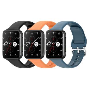 适用OPPO Watch2手表表带oppo智能运动手表链腕带eSIM版通用撞色表带42mm/46mm手表硅胶替换带男女生防水配件