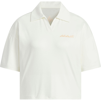 阿迪达斯女士简约短款POLO衫