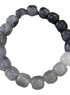 天然水墨风青花手串绕指柔烟灰渐变佛珠男女情侣手链文玩老型珠