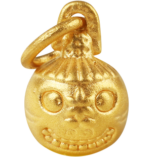 真金足金古法实心黄金吞金兽全家福爸爸妈妈宝宝手链吊坠配件男女