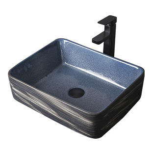 时尚欧式台上盆卫生间艺术盆长方形洗脸池家用阳台台盆创意洗手盆