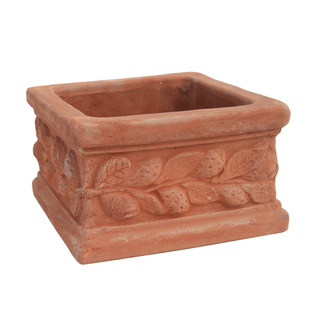 爱上花园|粗制陶盆红陶花盆陶缸园艺阳台露台杨梅四方浅钵方盆