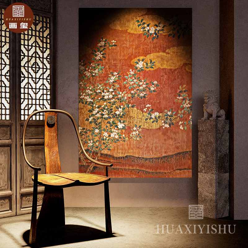 【画玺】木质一体漆画宋代美学挂画客厅玄关酒店大堂背景墙装饰画