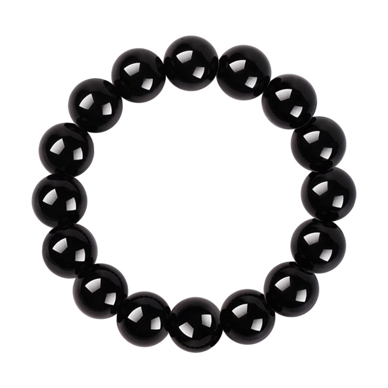普陀山正品天然黑曜石手串好运旗舰店女士黑曜石男款礼盒礼物