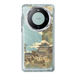 魔蚕适用华为mate60pro新款手机壳古风仙山楼阁mata50全包的套mete40por+高级感小众华mt30后壳40e外epro透明