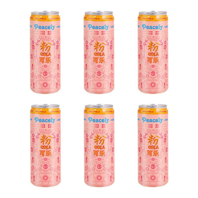 6罐装佩思利粉可乐碳酸饮料