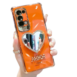 opporeno5手机壳镜头全包防摔Reno5k硅胶软壳高档女款reno5pro个性创意化妆镜子reno5pro+网红潮牌pro十新款