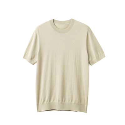 18针100%精纺短袖羊绒打底衫