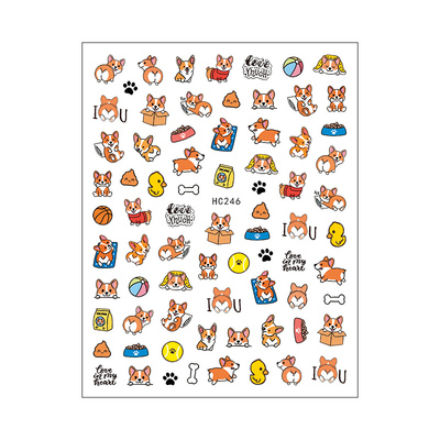 儿童卡通防水可撕3D指甲贴花包邮