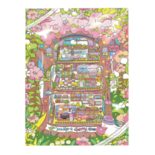 瓦舍文创4.0童话系列造景贴纸春樱的邀请函海国的邀请函格子间微缩场景3D立体小屋贴画玩具女孩新年礼物