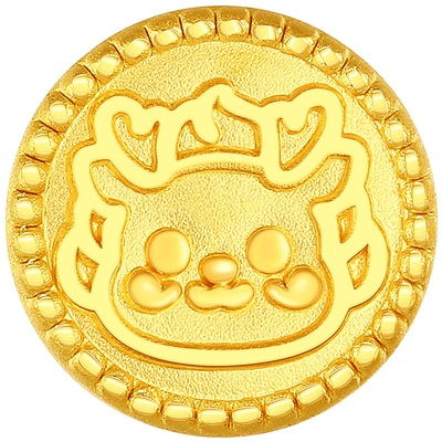 潮宏基十二生肖六合三合龙蛇黄金串珠足金转运珠硬金马年礼物新年