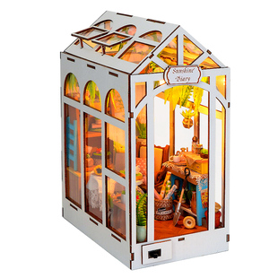 diy小屋书立手工拼装木质房子模型微缩场景积木玩具生日礼物女生