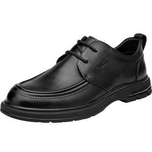 金利来男士皮鞋2025秋季透气圆头系带商务休闲皮鞋真皮软底男鞋子