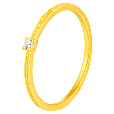 999黄金戒指镶嵌钻石培育