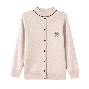 俞兆林妈妈装红色半高领针织女士中老年加绒加厚保暖洋气毛衣时尚