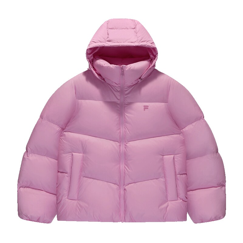FILA FUSION斐乐潮牌女羽绒服官方冬季新款多彩宽松保暖连帽外套