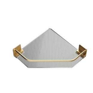 卫生间置物架免打孔浴室三角架淋浴房厕所亚克力洗手间三脚架金色