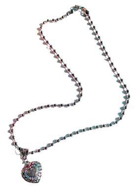 ALITCUT甜酷紫色炫彩水晶锁骨链