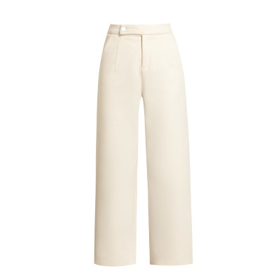 白色毛呢直筒裤女秋冬九分长裤