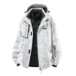 JEEP吉普羽绒冲锋衣男2026新款三合一拆卸两件套防风保暖登山外套
