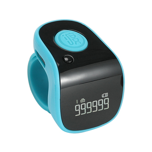 智能新款夜光手按计数器显器充电电子夜光戒指型9通道机械点数器