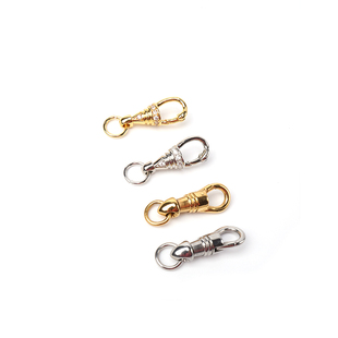 泰国佛牌配件360度旋转鹰嘴扣18K鎏金钛钢保色微镶鹰钩扣项链DIY