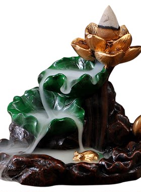 假山树脂香炉观流云檀香倒流香炉