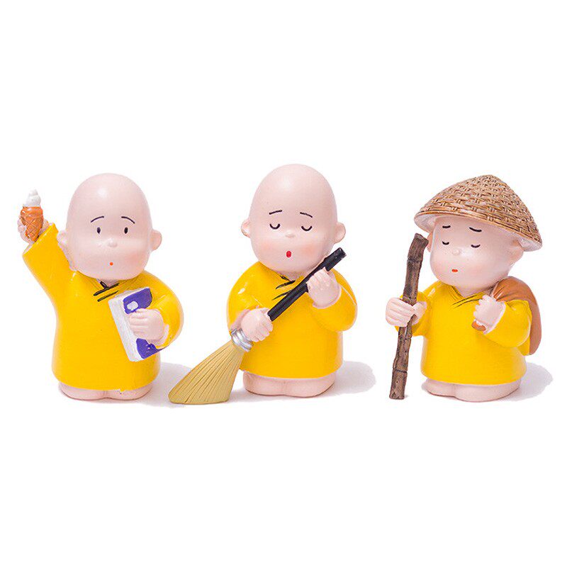 卡通摆件禅意车内装饰品小沙弥