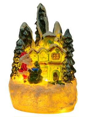 「雪境小筑的光」圣诞节老人雪屋发光摆件治愈系氛围礼物小夜灯