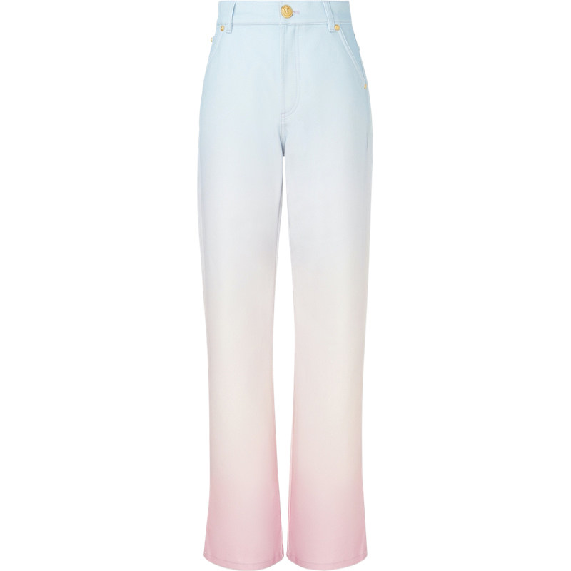 BALMAIN 女高腰直筒牛仔裤