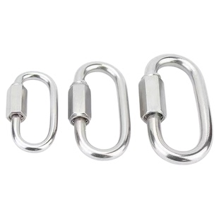 304不锈钢快速连接环跑道扣宠物链扣安全扣梅龙锁攀岩登山扣链条