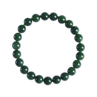 碧玉手串女男阳绿碧玉手链单圈多圈玉石珠子散珠玉手链和田玉手串