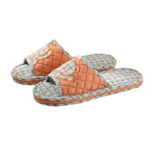 新款纯棉加厚三层布底防噪音无声静音男女情侣家居室内地板拖鞋