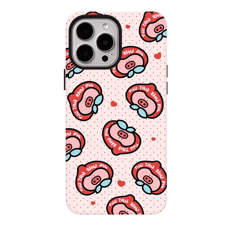 新款桃子猪猪磁吸磨砂适用iPhone17ProMax手机壳16苹果air华为mate70pura80+保护套15支架op