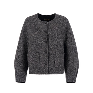 乔万尼极简风羊毛羊绒毛呢外套女2025冬季经典双面呢大衣ED4B733