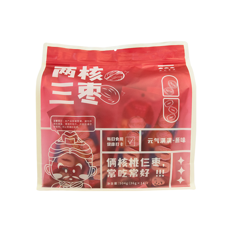 【陜北滋味】兩核三棗504g（36g*14包）棗夾核桃即食零食