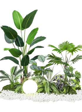 仿真绿植造景花箱户外隔断