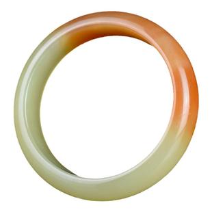 和田玉手镯子老坑糖黄羊脂白玉镯新疆老黄玉宽细款少女条玉手镯子