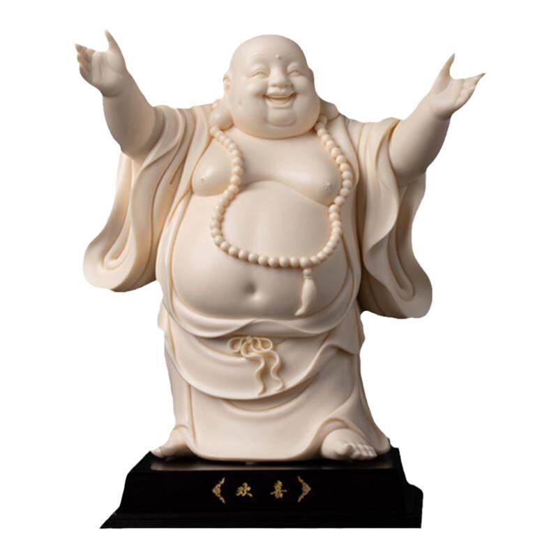 戴玉堂林弋新陶瓷摆件《欢喜弥勒玉黄瓷》弥勒佛站像玄关家居饰品