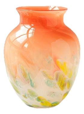 中古风彩色渐变波点琉璃花瓶