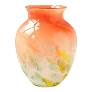 彩色渐变波点琉璃花瓶法式摆件插花复古客厅轻奢琉璃花瓶装饰摆件