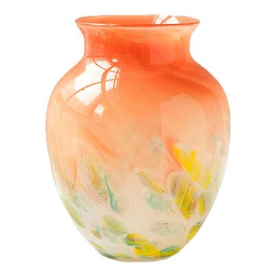 中古风彩色渐变波点琉璃花瓶