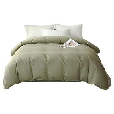 高端加厚60支全棉磨毛被套单件抹茶绿色咸菜绿纯色灰绿纯棉被罩袋