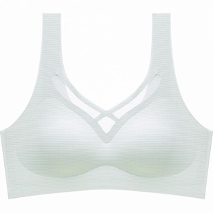 正品牌文胸罩运动无痕美背心式内衣女大胸显小跑步防震固定杯薄款