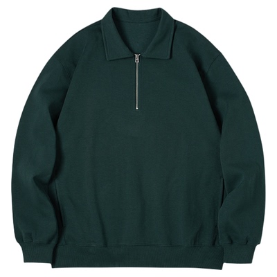 NATIVEWELL翻领半拉链卫衣双面针织面料微宽松舒适版型