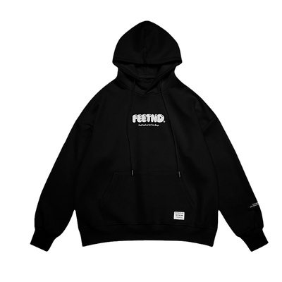 阿于呆字母刺绣连帽卫衣